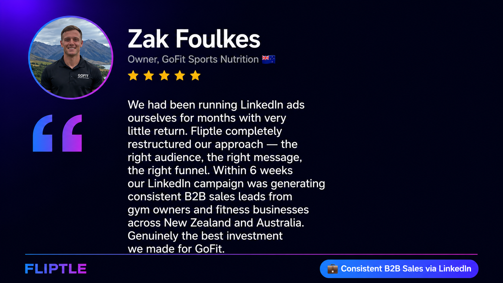 Client testimonial