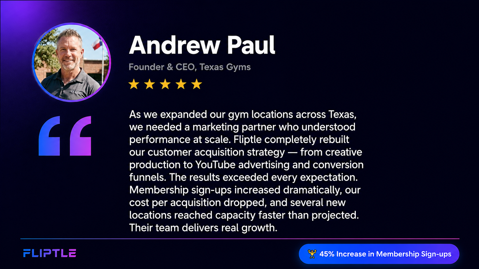 Client testimonial